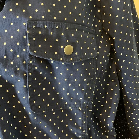 Talbots Plus Navy Blue polkadot buttoned up jacket 2X - Picture 5 of 12